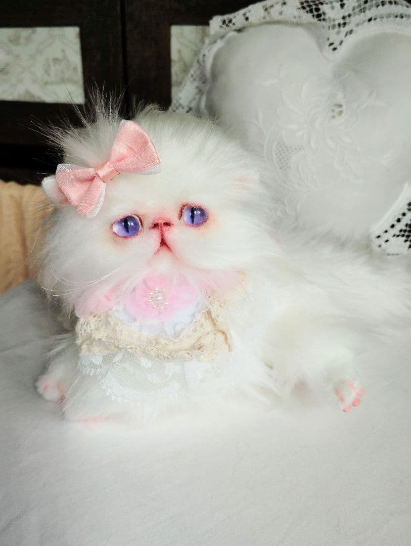 希少♡パープルアイ♡子猫ちゃん♡アートドール♡ぬいぐるみ♡