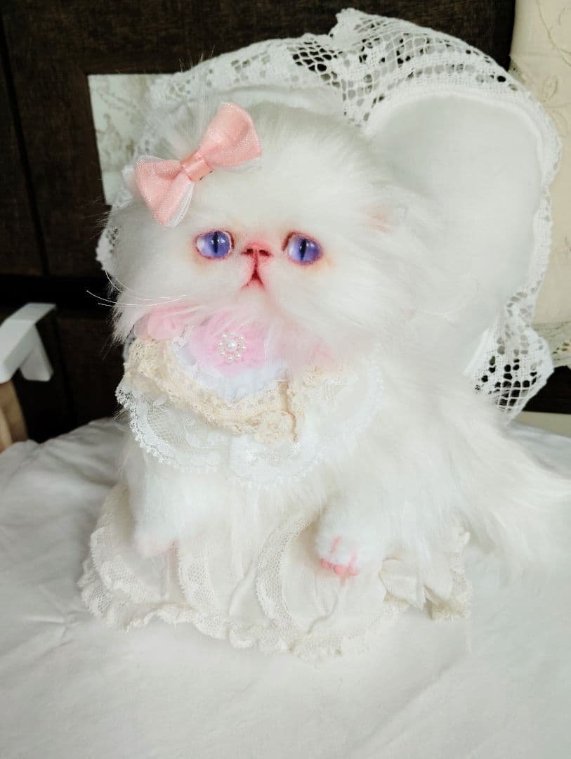 希少♡パープルアイ♡子猫ちゃん♡アートドール♡ぬいぐるみ♡