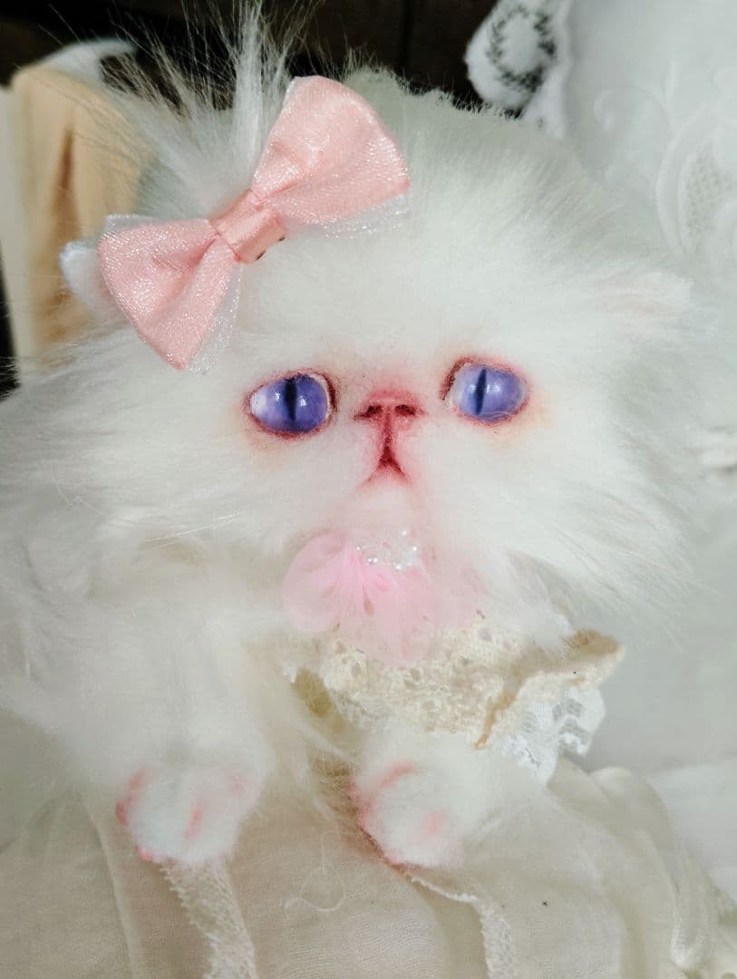 希少♡パープルアイ♡子猫ちゃん♡アートドール♡ぬいぐるみ♡