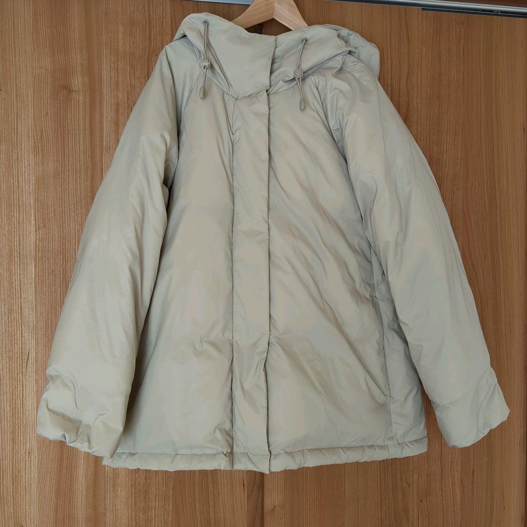 GLOBAL WORK　エアリュクスダウンフードブルゾン　M　ベージュ52