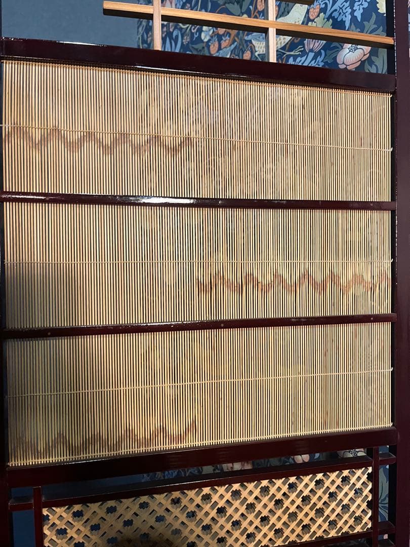 竹細工 衝立 4連 パーテーション 和風 モダン 間仕切り 昭和レトロ 古家具