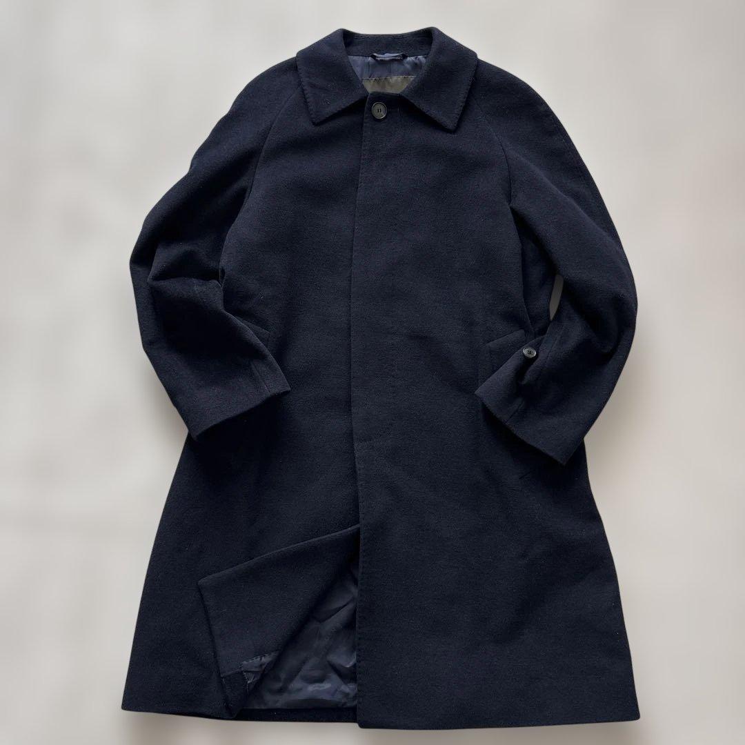 【美品】マッキントッシュロンドン　ステンカラーコートM ウール　ネイビー