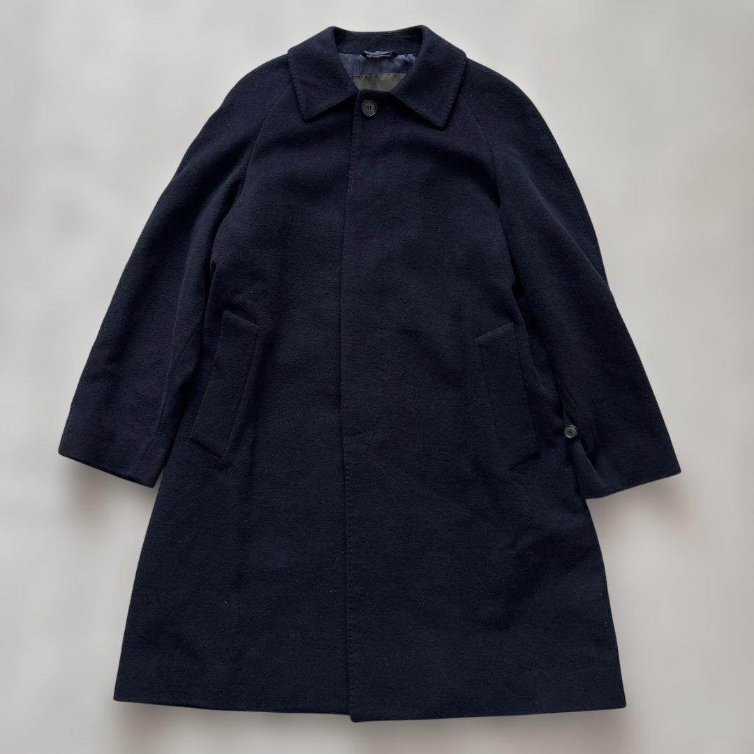 【美品】マッキントッシュロンドン　ステンカラーコートM ウール　ネイビー
