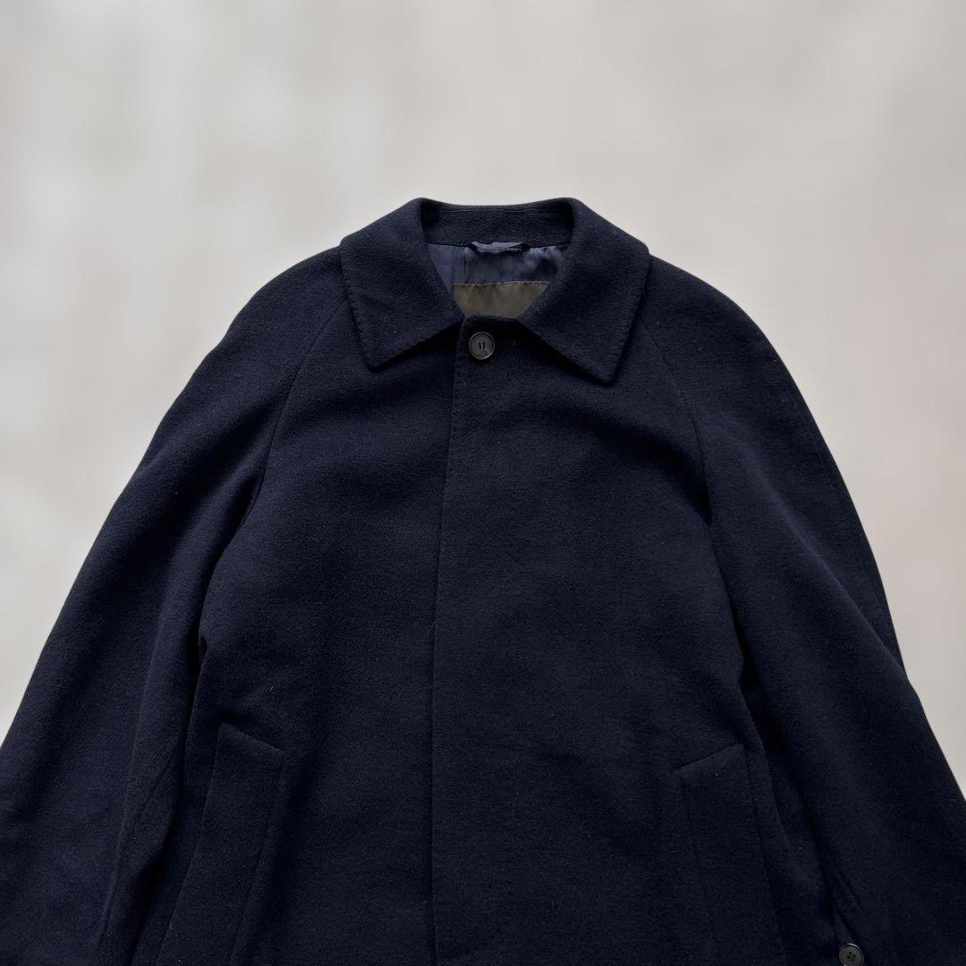 【美品】マッキントッシュロンドン　ステンカラーコートM ウール　ネイビー