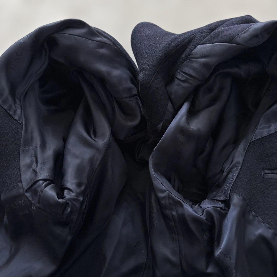 【美品】マッキントッシュロンドン　ステンカラーコートM ウール　ネイビー