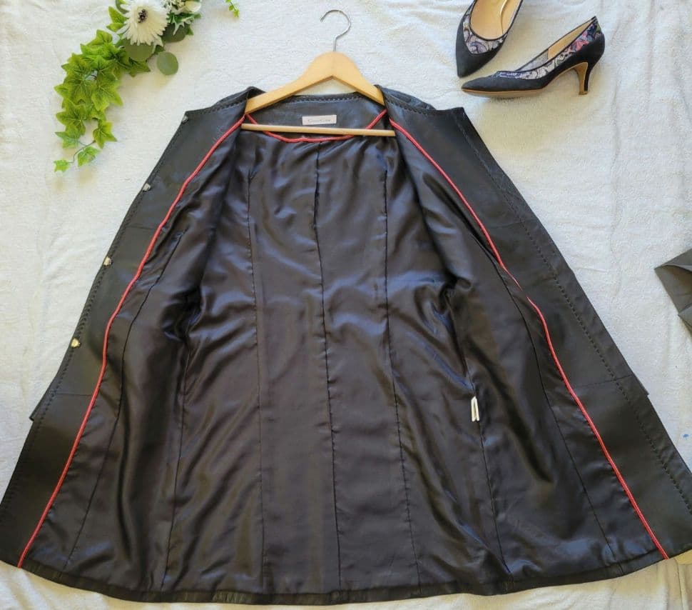 和光　GraceClub　本革　羊革　ノーカラーコート　ラムレザーコート　コート