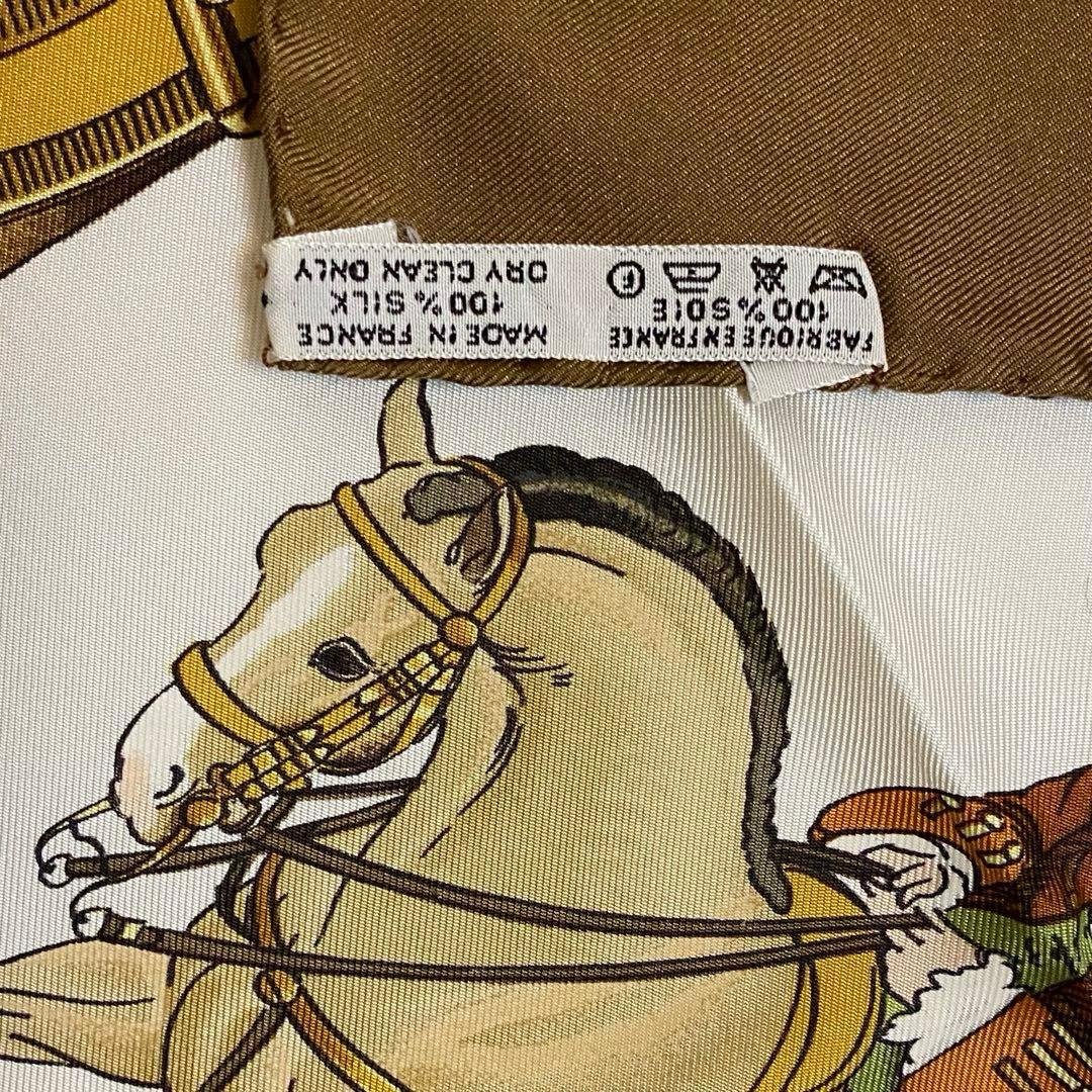 HERMES エルメス ☆ 絹 シルク スカーフ カレ90 BIG フランス 馬