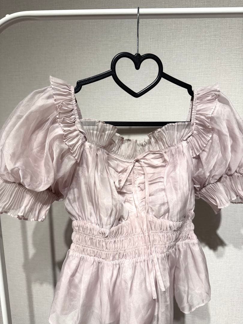 ギャザーフリルオフショルブラウス　LPNK 24