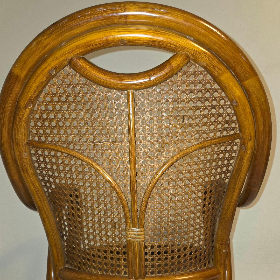 【専用ページ】籐 ラタン製 360度 回転座椅子 アームチェア レトロ