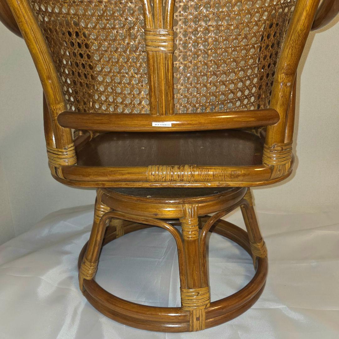 【専用ページ】籐 ラタン製 360度 回転座椅子 アームチェア レトロ