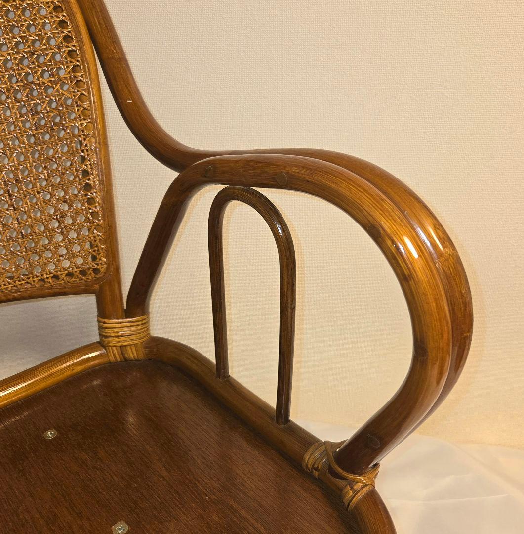 【専用ページ】籐 ラタン製 360度 回転座椅子 アームチェア レトロ