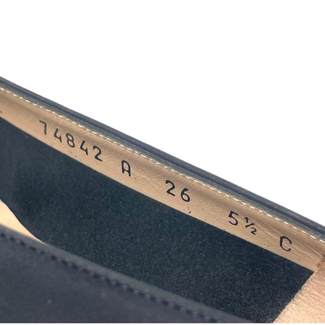 フェラガモ ヴァラ リボン パンプス ヌバック 23cm レディース ブルー系