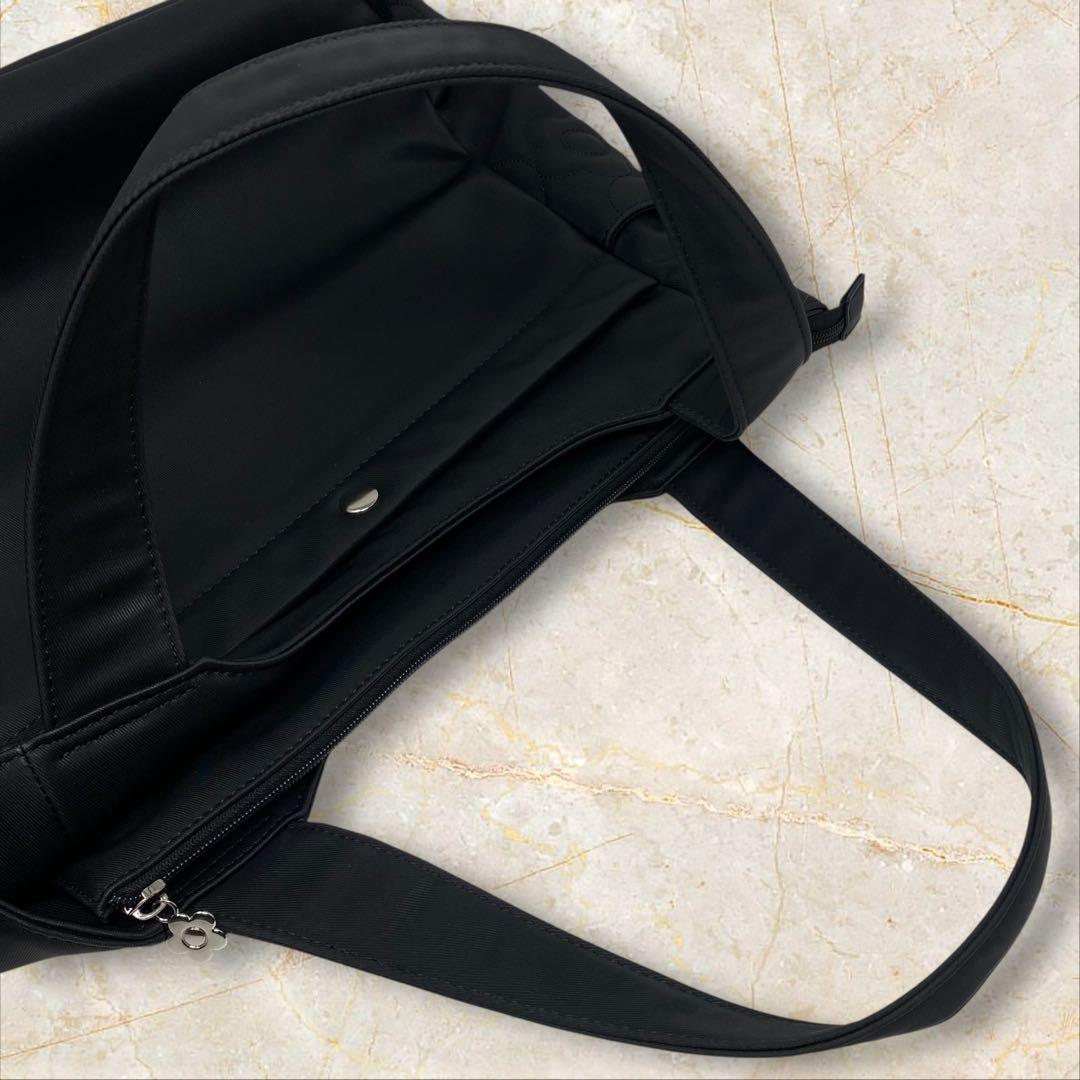 MARY QUANT デイジーランダムキルト トート ブラック マリークワント