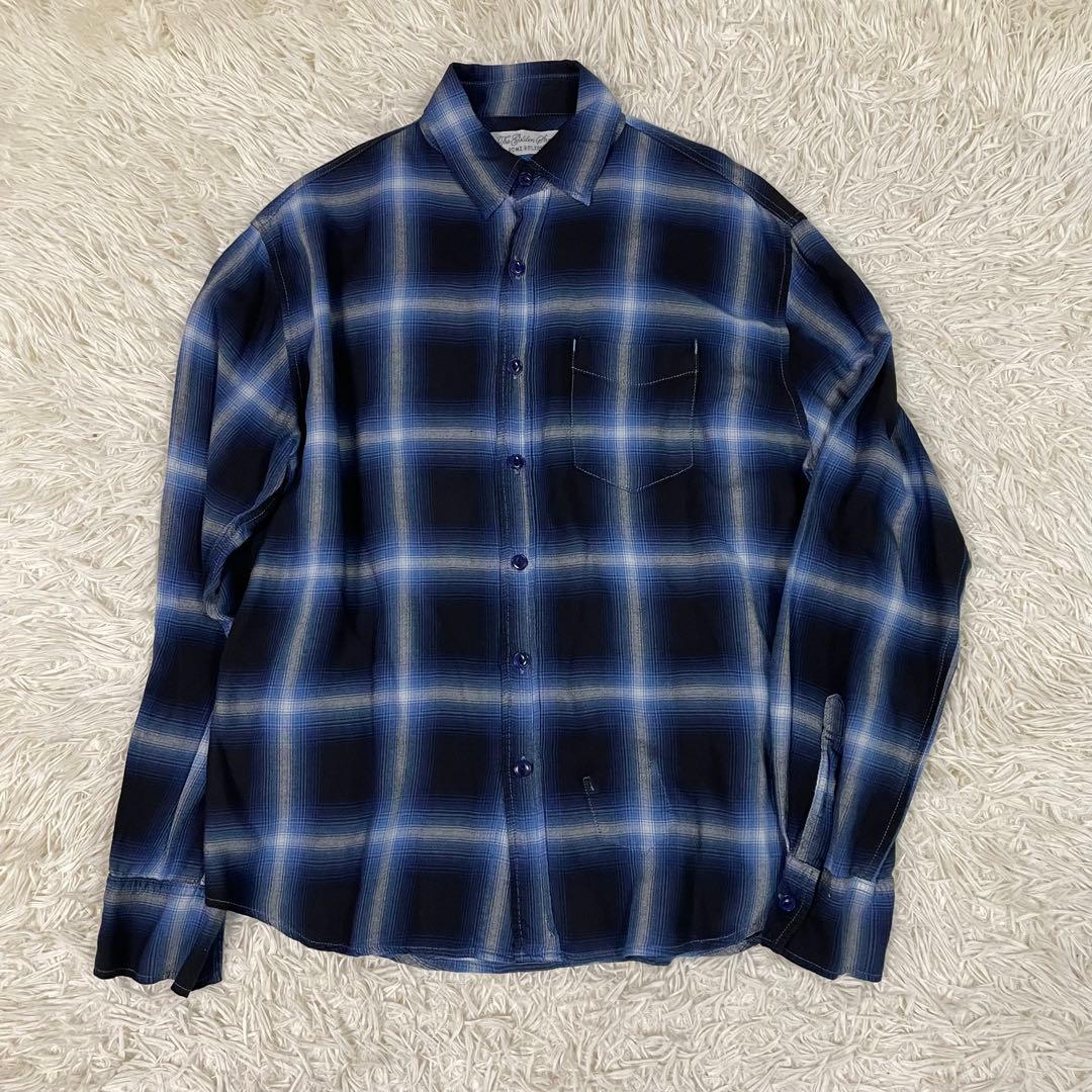 REMI RELIEF BEAMS PLUS シャドウチェックシャツ 黒 青