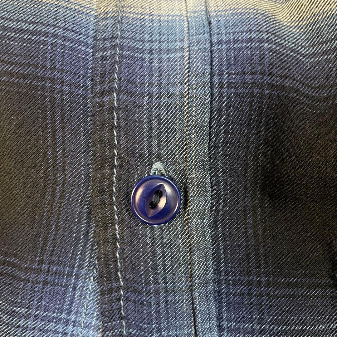 REMI RELIEF BEAMS PLUS シャドウチェックシャツ 黒 青