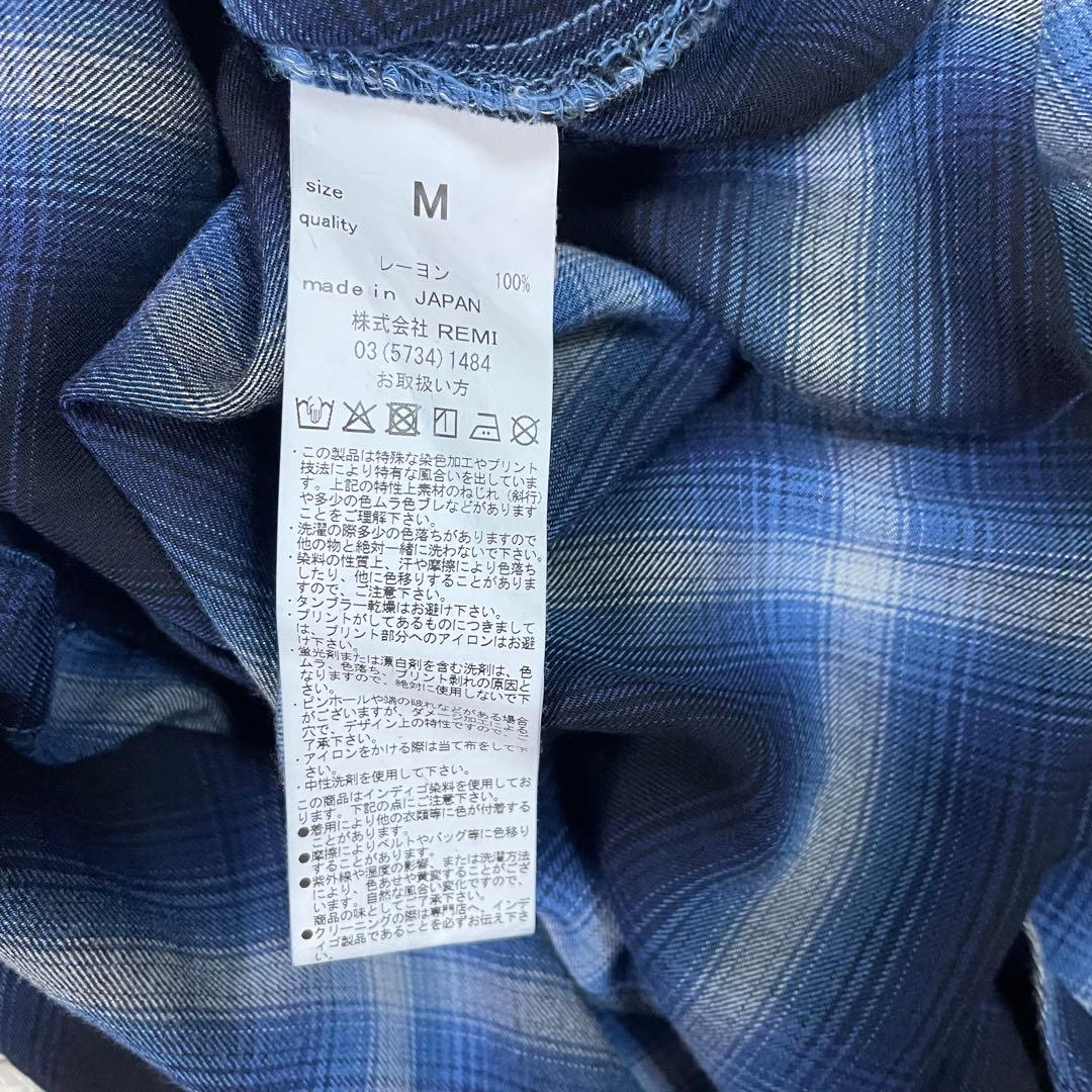 REMI RELIEF BEAMS PLUS シャドウチェックシャツ 黒 青