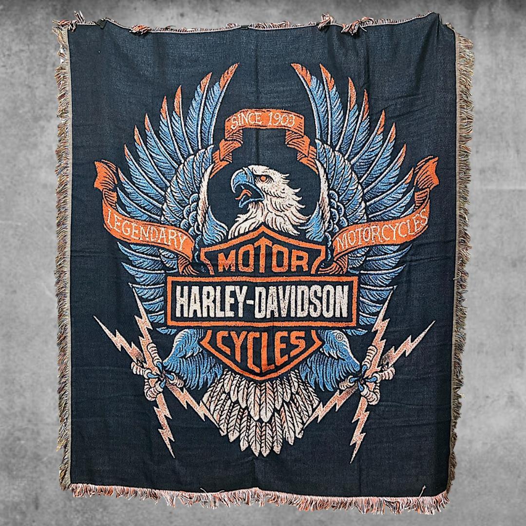 BNQE ロゴ ラグ マット タペストリー ビンテージ ハーレー ダビッドソン
