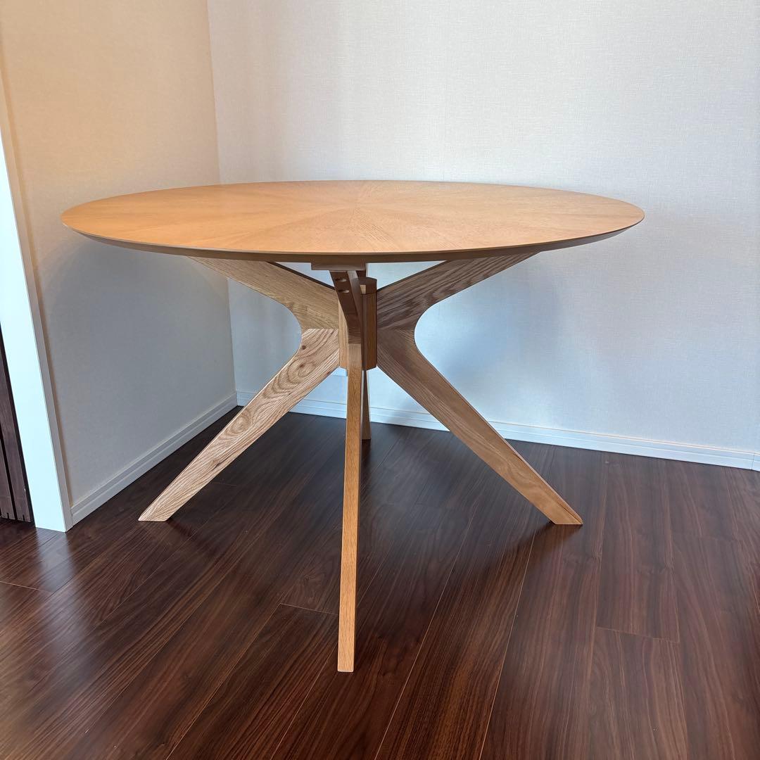 木製円形ダイニングテーブル 110cm