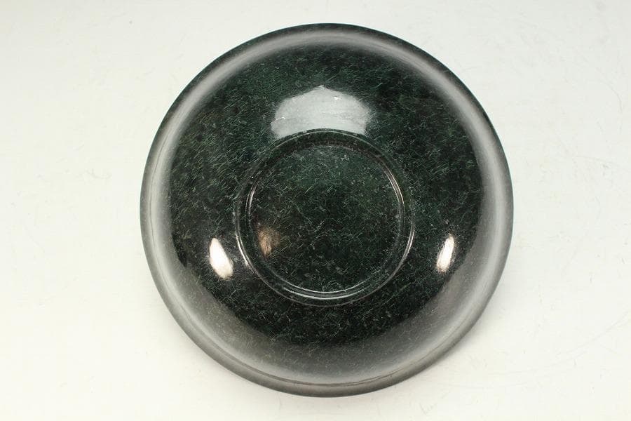 中国美術 壁玉 碗 台 匙付 時代物(K-A385)