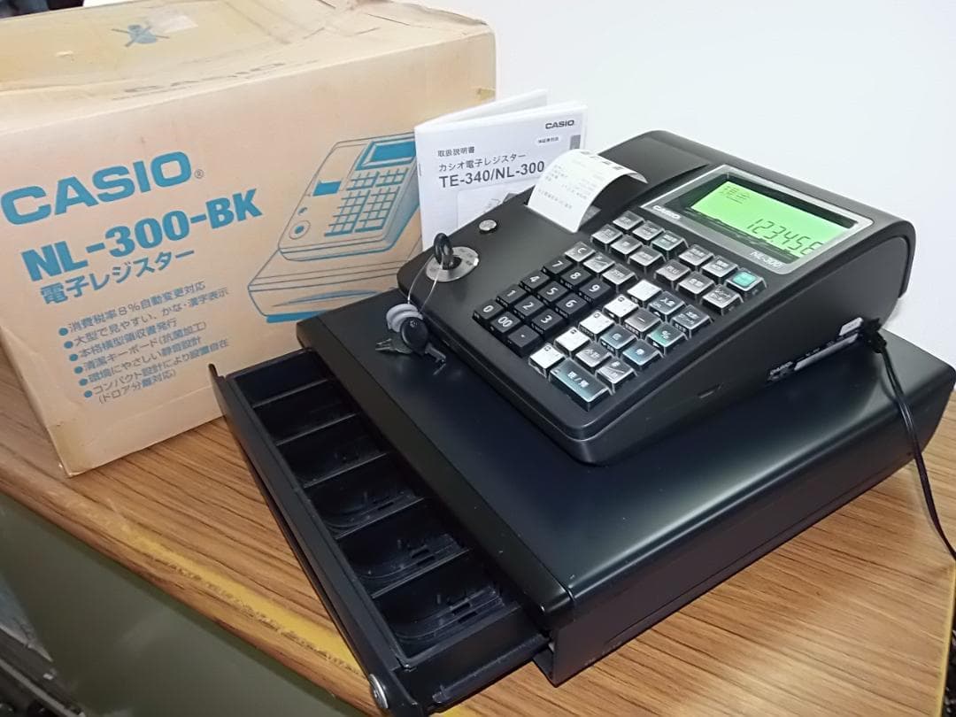 美品人気の黒211設定無料カシオ　TE-340　NL-300インボイスレジスター