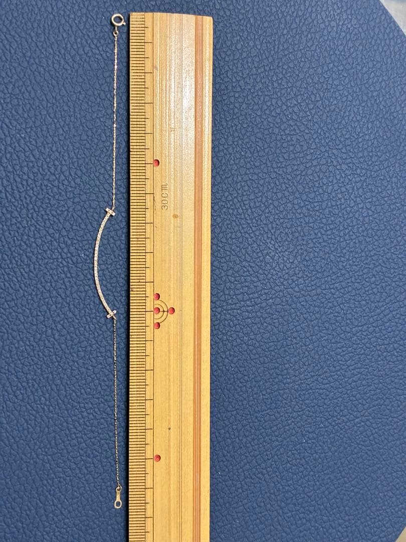 k18 スマイル　ダイヤモンド　ブレスレット　750 ライン　バー　ダイヤ