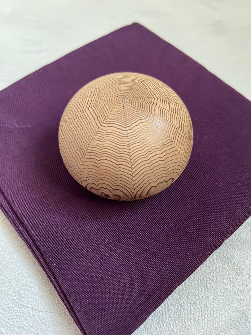 中川清司　人間国宝、重要無形文化財保持者　木製香合 茶道　木工芸　波状木目模様