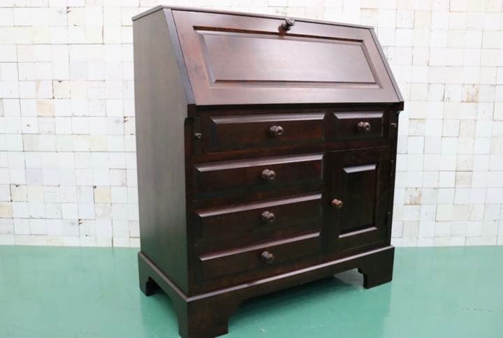 GMFK175○北海道民芸家具 ライティングビューロー デスク 学習机 書斎机