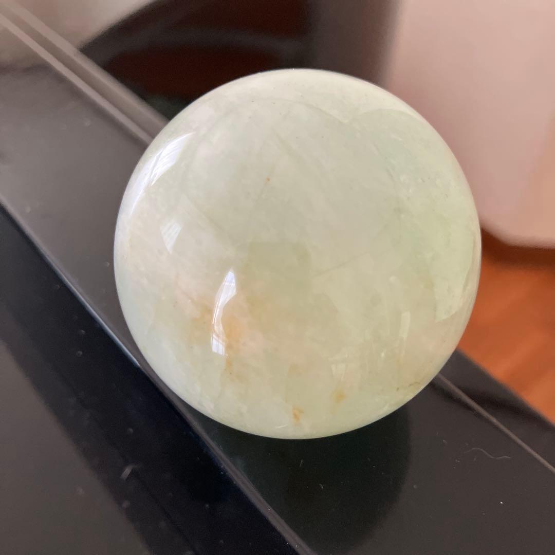 アクアマリンとイエローベリル　スフィア　天然石置物　C191