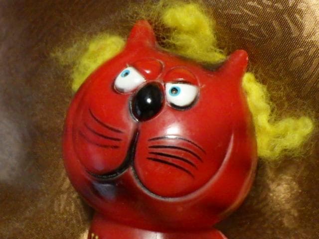 【最終値下】激レア【1970年】レッドデビル 猫 メッセージドール 毛残存