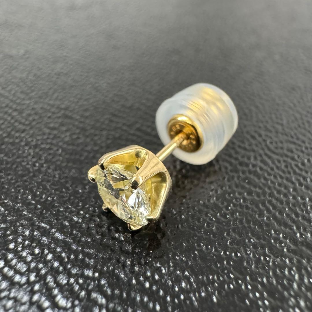 【限定大特価】K18 天然ダイヤモンド0.5ct片耳ピアス（鑑別書付）