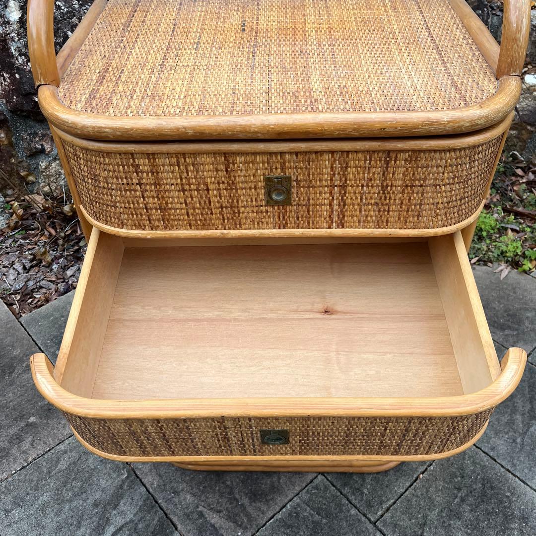 ラタン製 4段収納チェスト