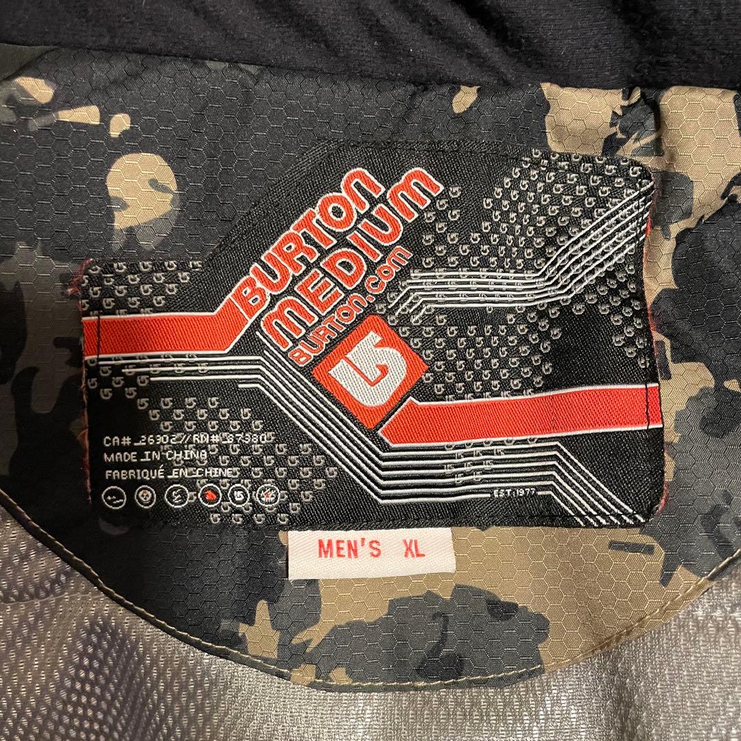 Burtonバートンスキーウェアスノーボードジャケットパーカーカモ総柄黒ブラック