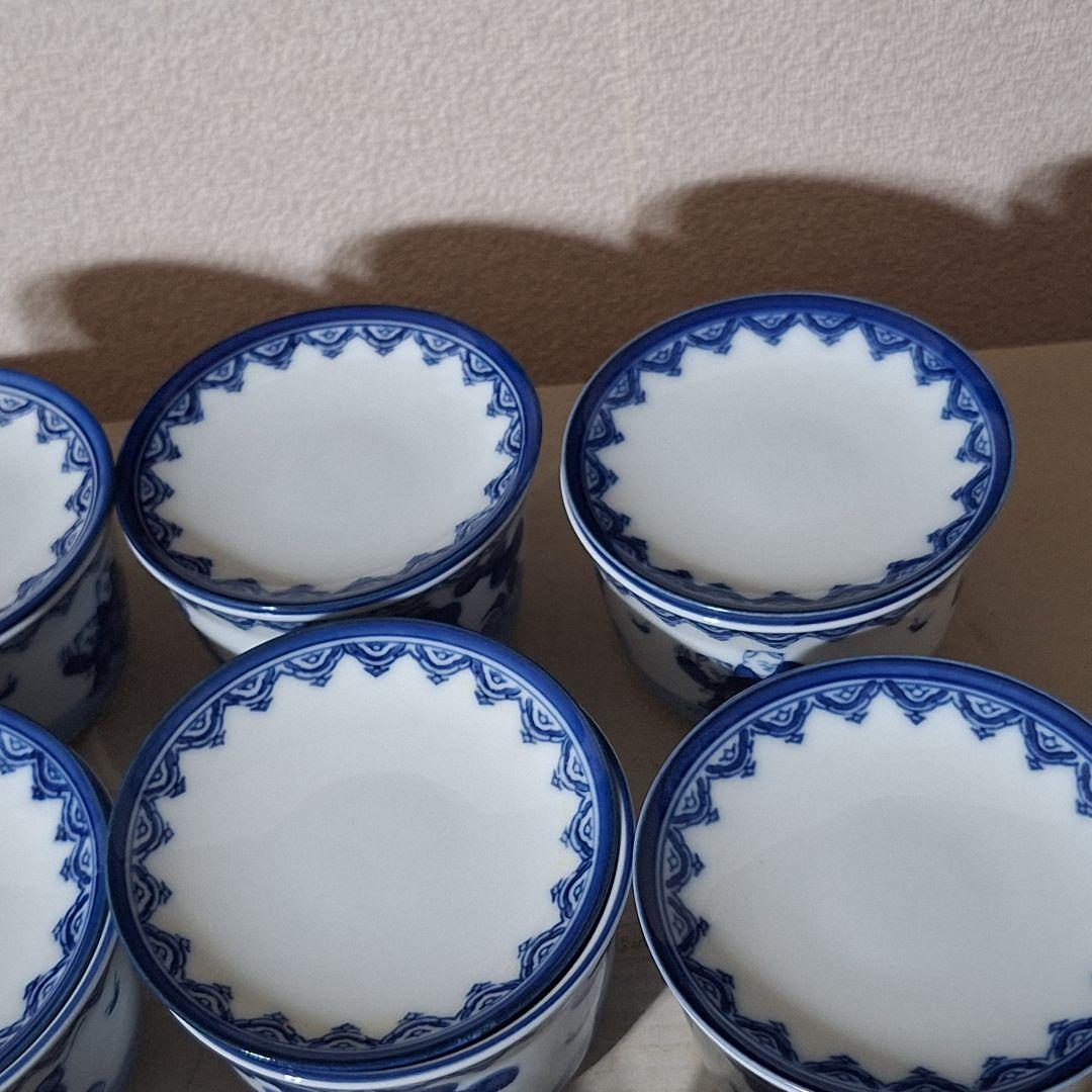 有田焼　鍋島焼　華山　蓋付き　小鉢　陶器　藍色染　付三人唐子柄　ヴィンテージ