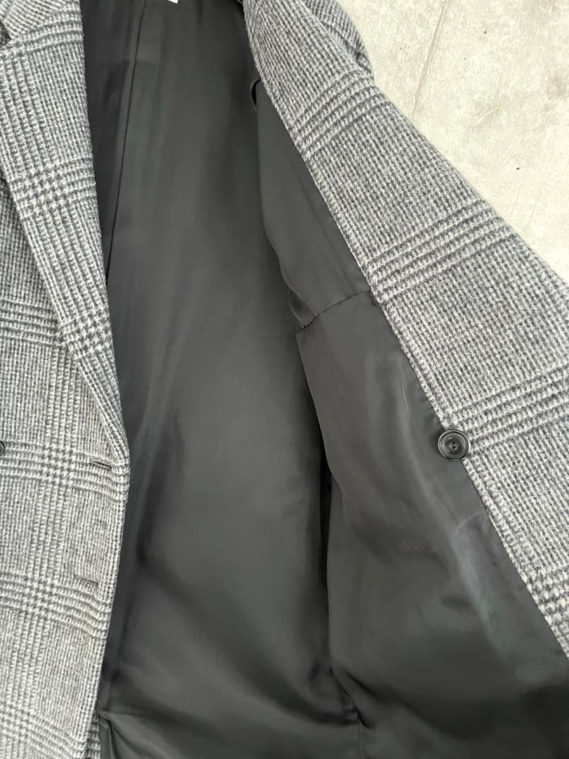 ユナイテッドアローズ　グレーチェック ダブルブレスト チェスターコート　L