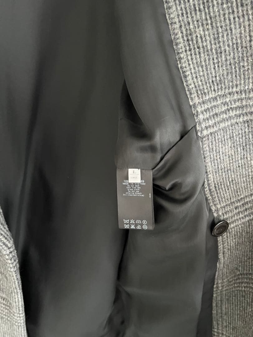 ユナイテッドアローズ　グレーチェック ダブルブレスト チェスターコート　L