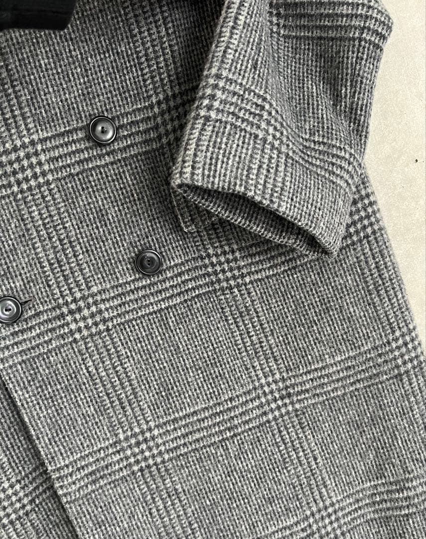 ユナイテッドアローズ　グレーチェック ダブルブレスト チェスターコート　L