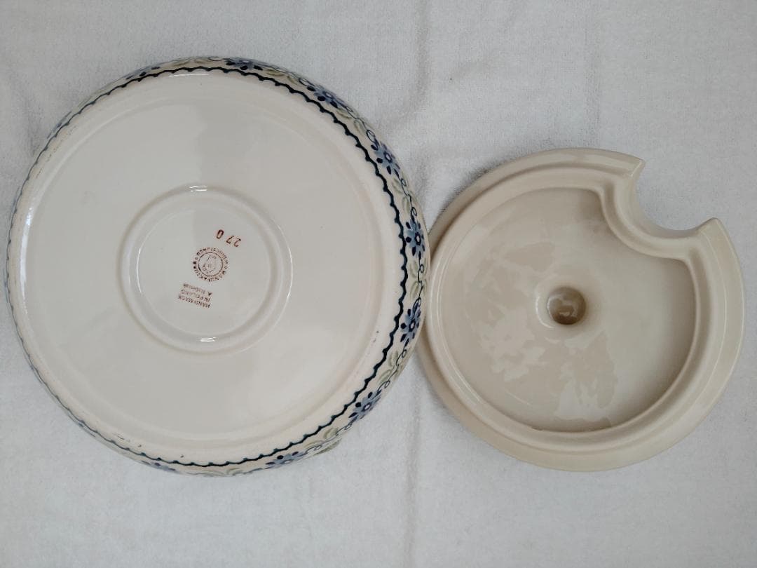 【セール】新品　ポーランド食器　【OUTLET】　スープ鍋