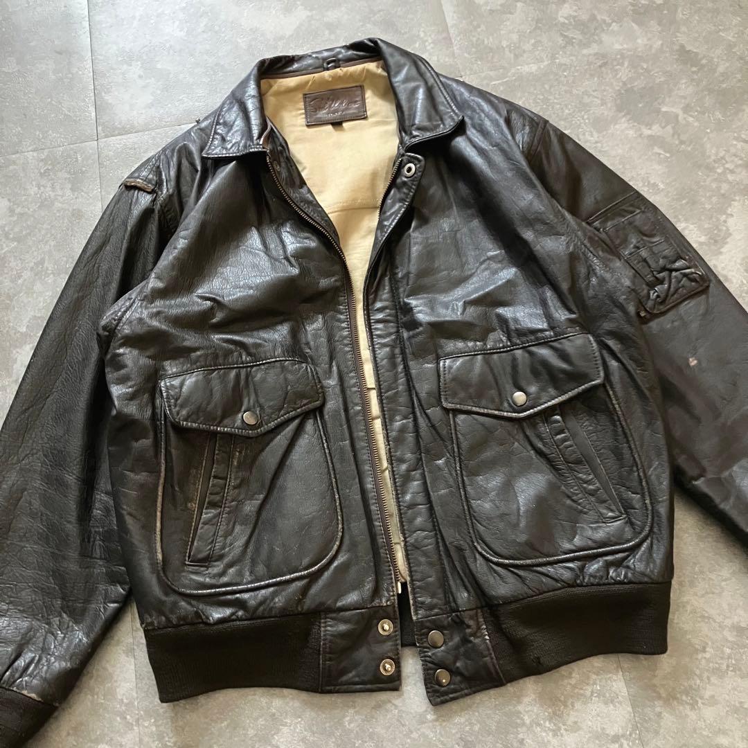 80s90s vintage A-2 flight leather JKT 牛革