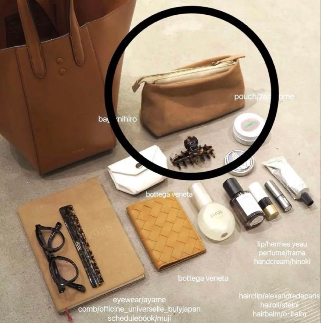 zara  完売 スエード コスメティックポーチ 化粧 スウェード 新品