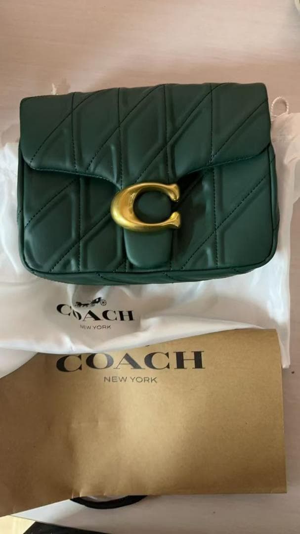 COACH タビー 26 キルティング バッグ ブラッ