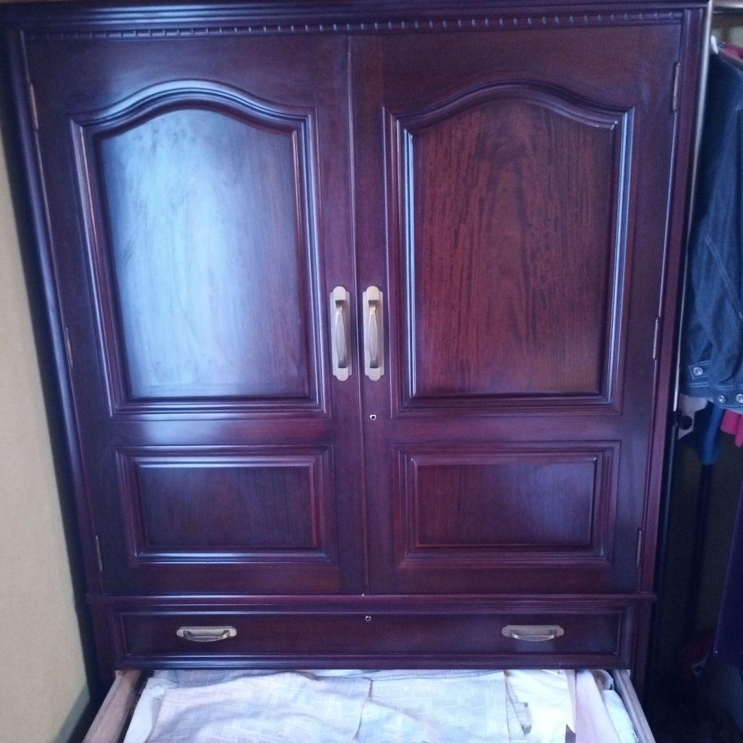 着物箪笥 和箪笥 表面材天然杢単板カリン 2段分離