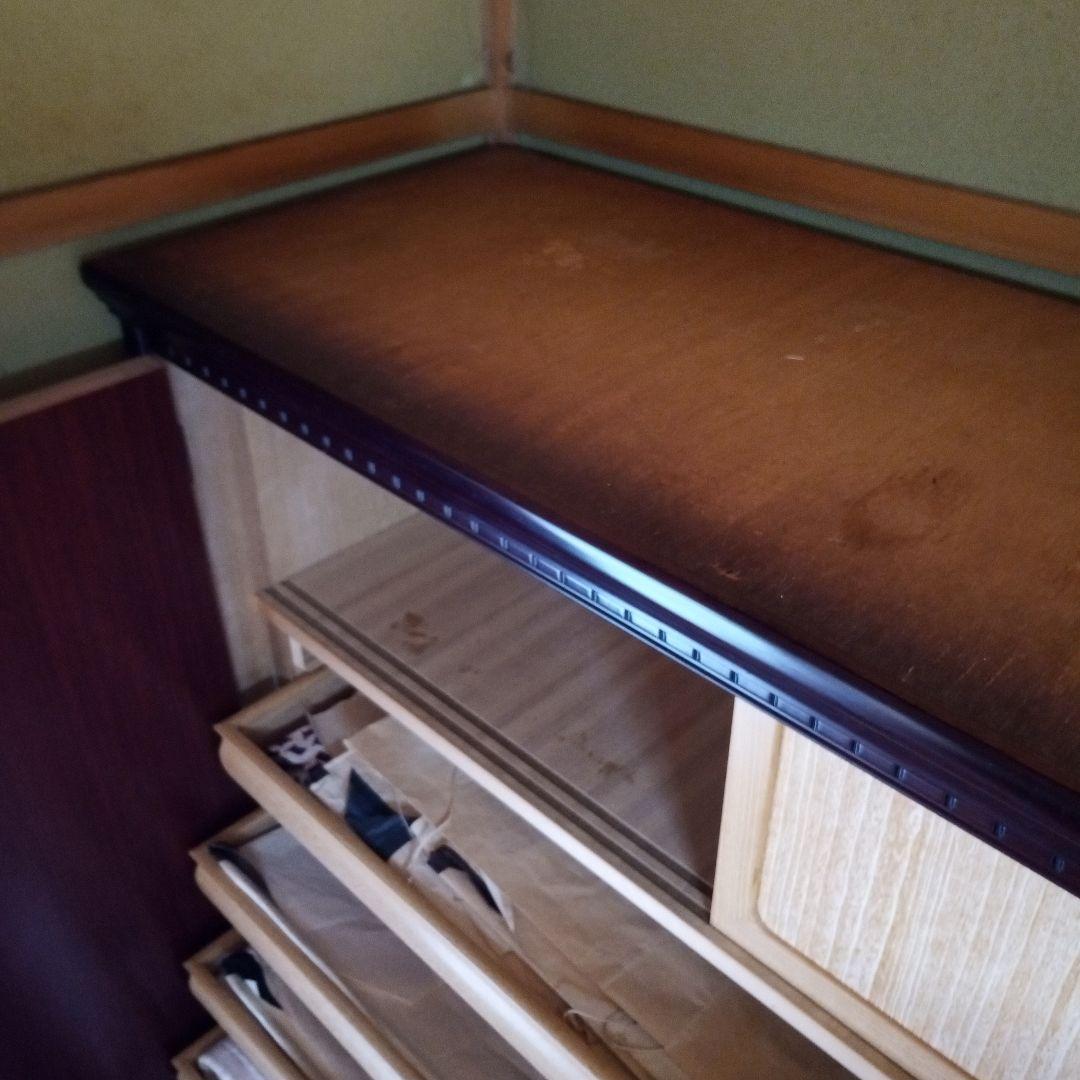 着物箪笥 和箪笥 表面材天然杢単板カリン 2段分離