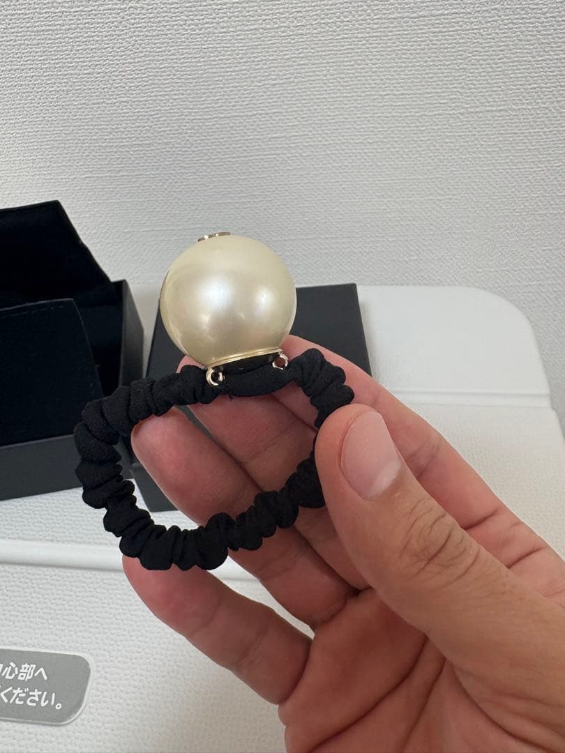 【未使用品】CHANEL シャネル パール CC ココマーク シュシュ