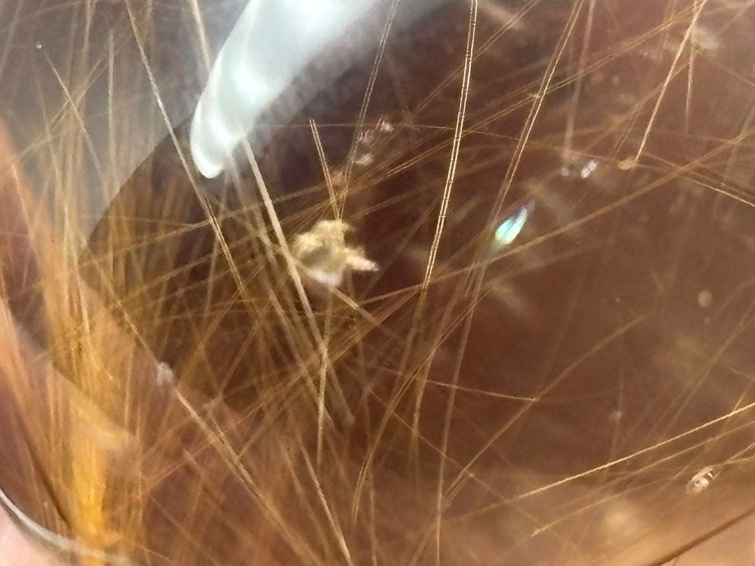 《水跡空洞×白い内包物入り＊ゴールドルチル＆スモーキースフィア》