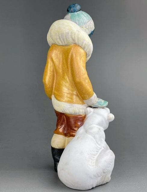 【美品】 リヤドロ 子熊とエスキモー グレス フィギュリン リアドロ オブジェ