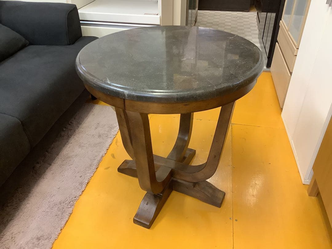 【大理石調】ラウンドエンドテーブル