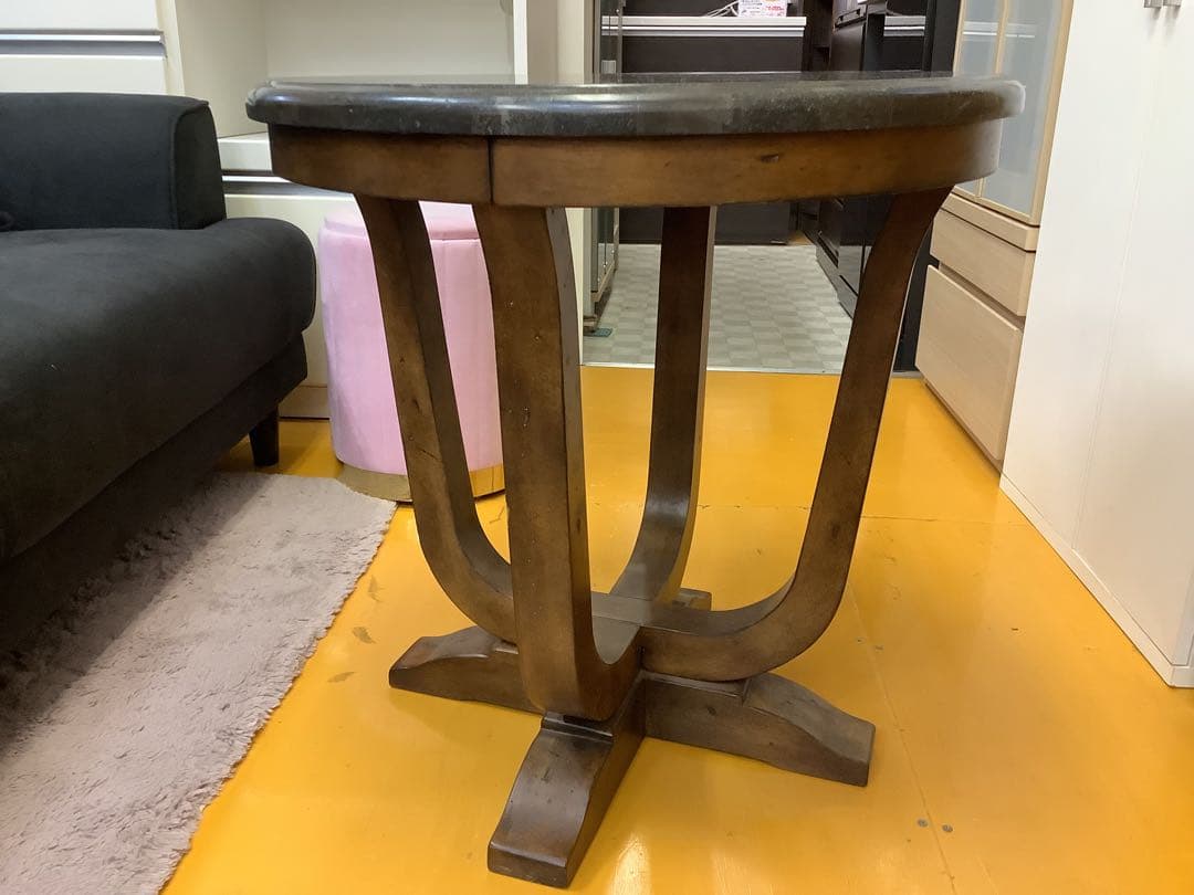 【大理石調】ラウンドエンドテーブル