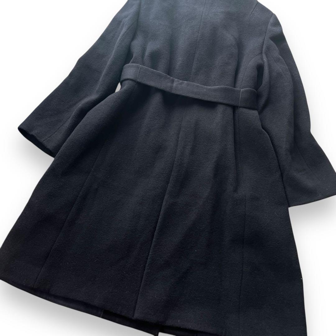 新品未使用　自由区　カシミヤ混　スタンドカラーコート　46 ブラック