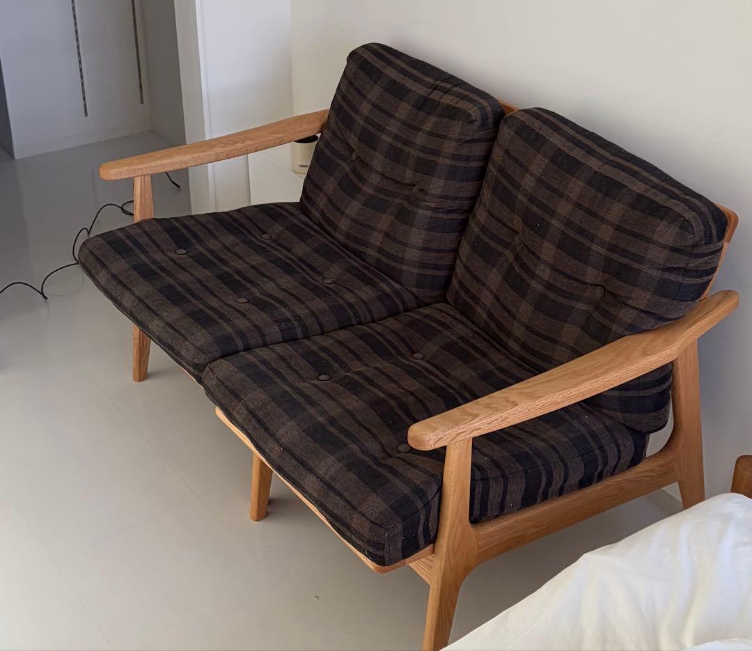 マルニ60 2人掛けソファ　オークフレーム