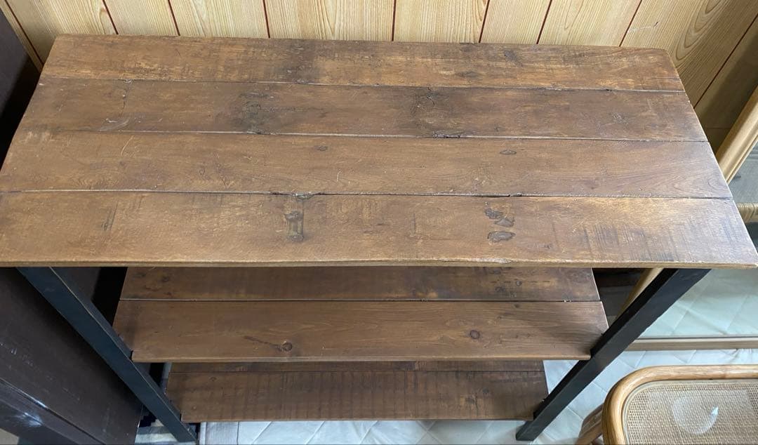 【アンティーク風】コンソールシェルフ3段　オープンラック北欧　ローラック